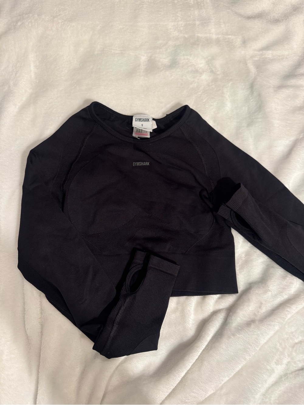 Gymshark Black Seamless Long Sleeve Crew Top